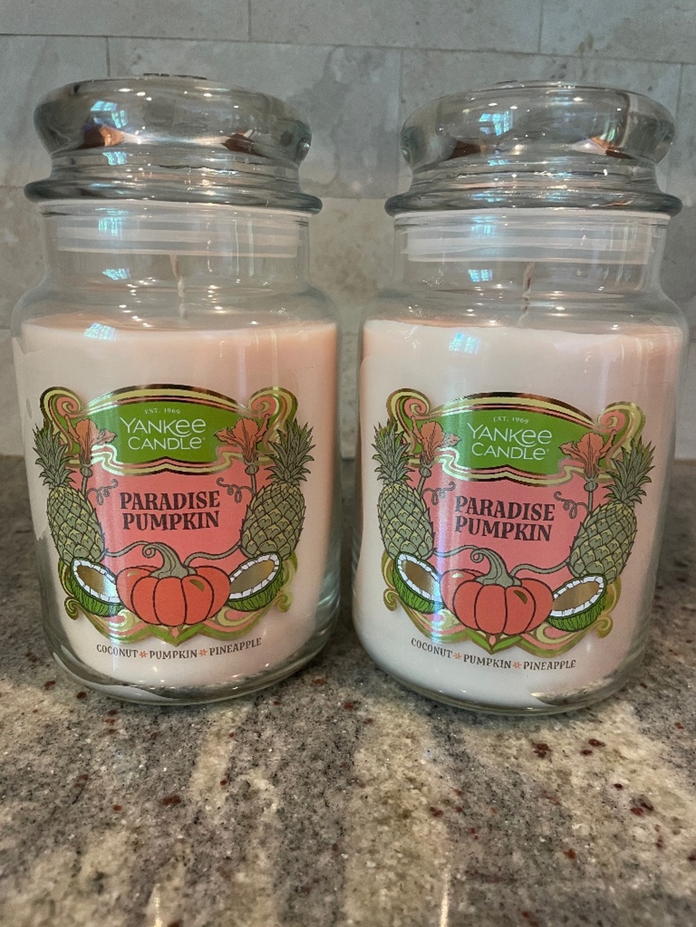 Yankee Candle PUMPKIN PARADISE- SET of 2 Large Jar Candles-Brand New